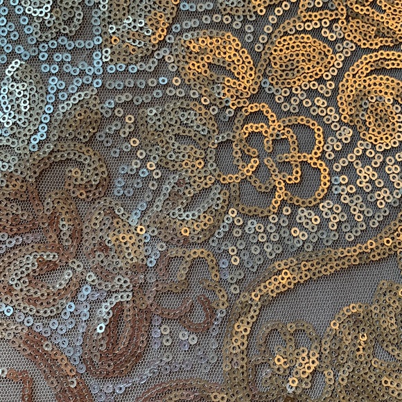 RW & CO beige/taupe sequined sleeveless top. Size small. Never worn. NWOT. - Picture 3 of 9